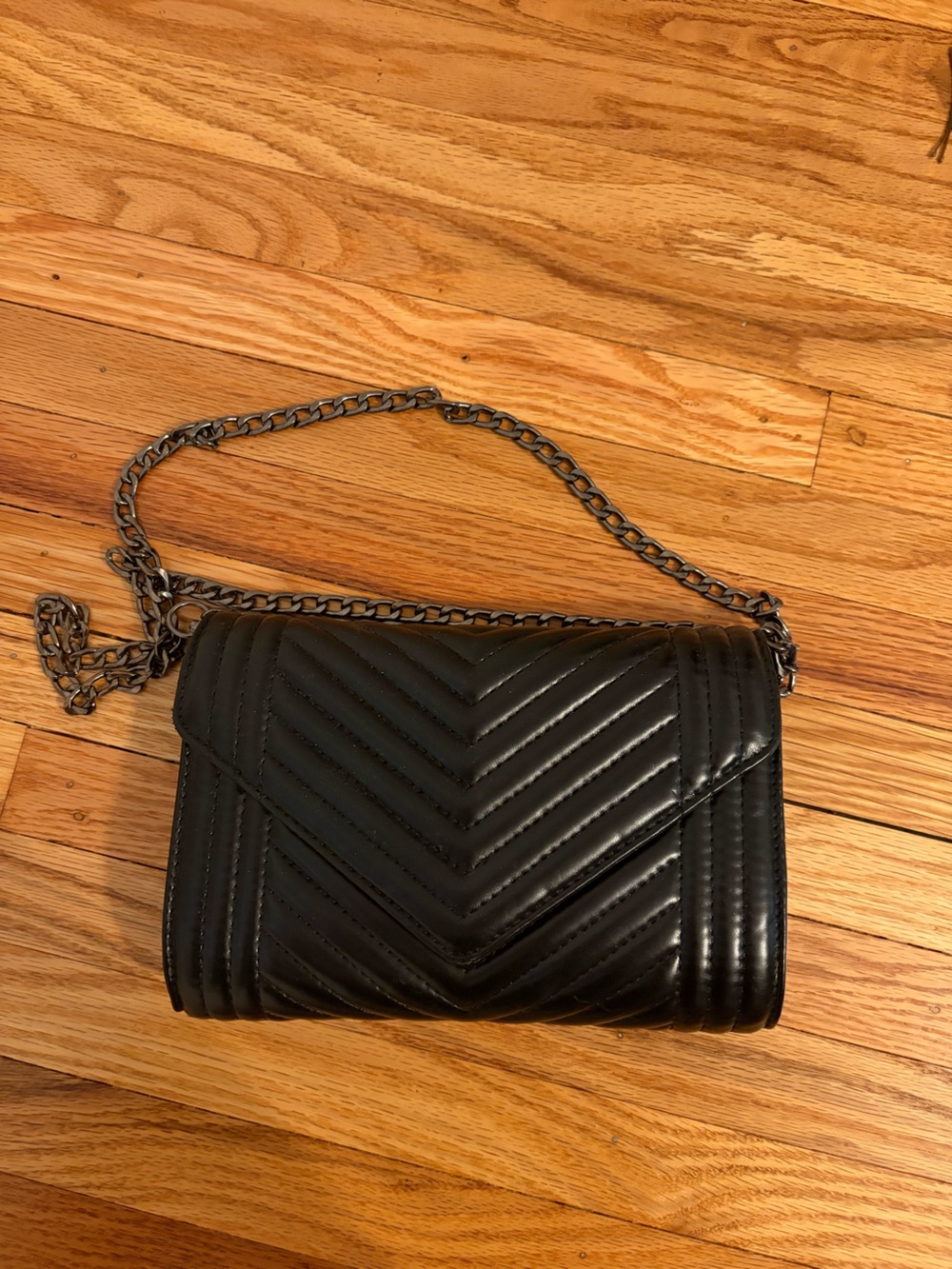Black Quilted Chain Crossbody Bag